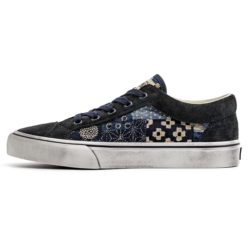 Japanese Retro Printing Canvas Shoes for Men Designer Brand Ancient Cloth Board Shoes Low Top for Lovers Women