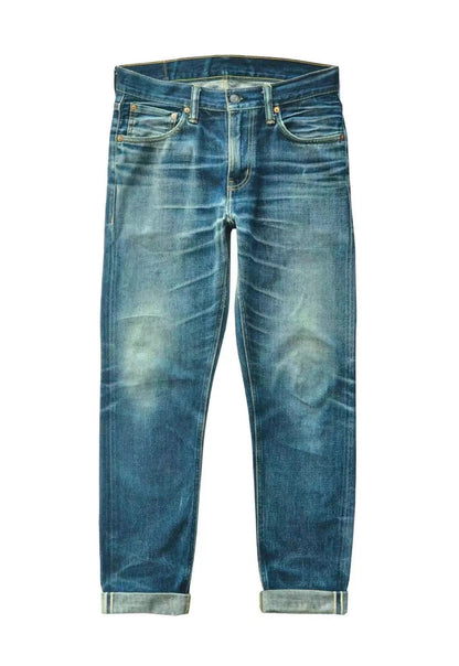 Mens Jeans Sanforized  Selvedge Denim Jeans for man Indigo and Black Jeans Zipper Fly Slim Fit