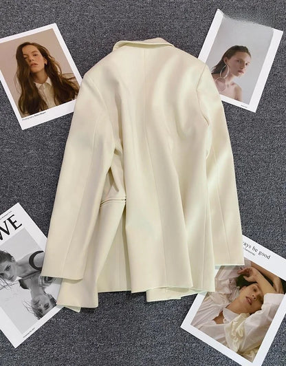 Women's Casual  Jaet Coat 22 Colors Small Suit Outerwear Long Sve Commute Sle Pure Color Spring Season