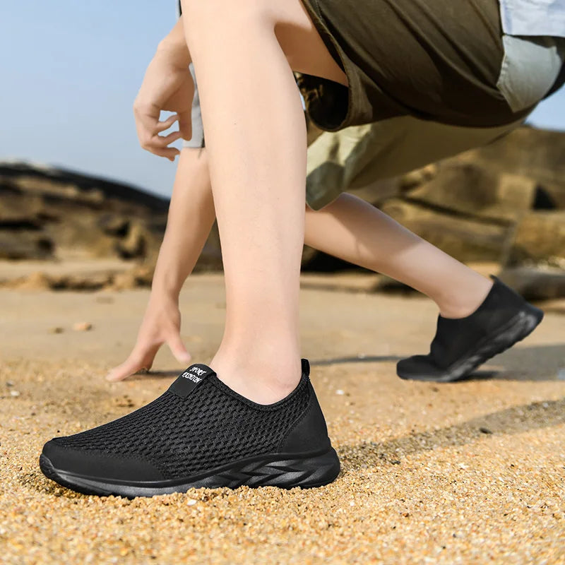 Men Shoes Sneakers Brand Man Casual Flats Shoes Loafers Slip on Male Mesh Big Size 48 Breathable Spring Autumn Summer 2024