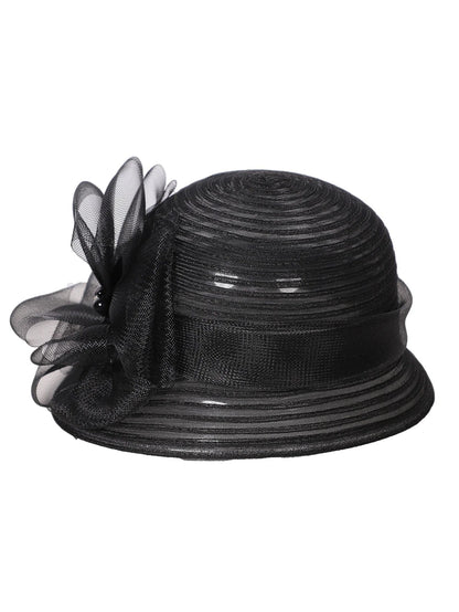 Floral Derby Fascinator Hat & Fedora for Women - Wedding Bridal Church Tea Party Formal Dress Accessories, Floppy Sun Caps