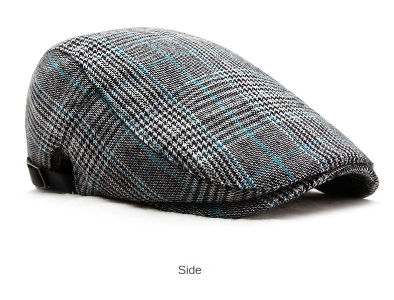 Men's Women's Beret Herringbone Flat Ivy Newsboy Hat Wool Blend Gatsby Cabbie Adjustable Cap