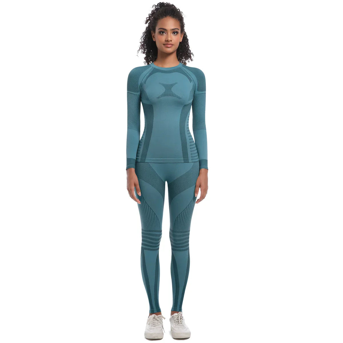 Women Skiwear Set Yoga Set Skiing Underwear Fitness Workout Thermal Gym Ski Snowboarding Running Yoga Exercise Suit Long Johns