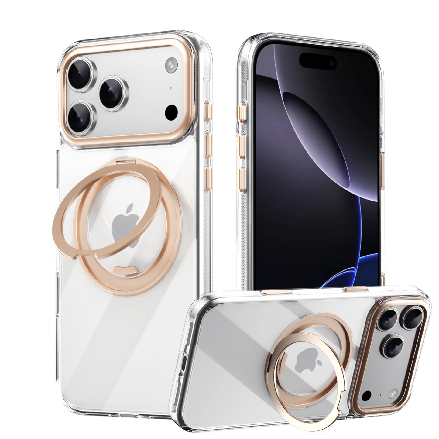 360° Mechanical Torque-Sound Rotating Stand Holder Magnetic Magsafe Phone Case For iPhone 16 15 14 13 17 Pro Max Plus 17Air 16E