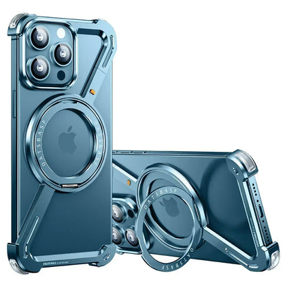 Z Case for iPhone 16 15 14 13 12 Pro Max for Magsafe 360°Rotatable Magnetic Kickstand Metal Frameless Bumper Phone Cover
