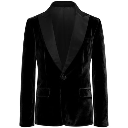 Boys Tuxedo Velvet Blazer Kids Suit Red Christmas New Year Party Gift Clothes Fromal Black  Xmas Birthday Wedding Outifit