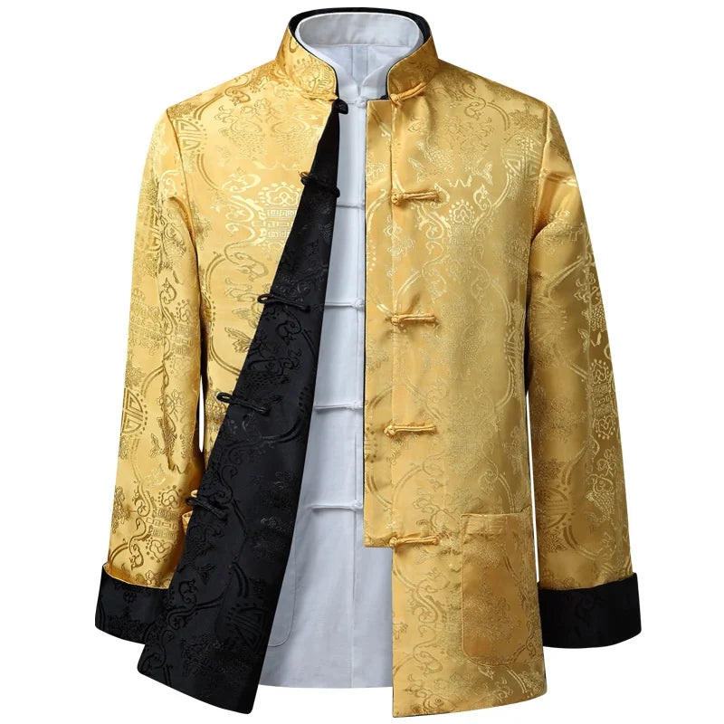 Men Chinese Dragon Shirt Kung Fu Coats China New Year Tang Suit Traditional Chinese Clothing For Men Jackets Hanfu Men Clothing