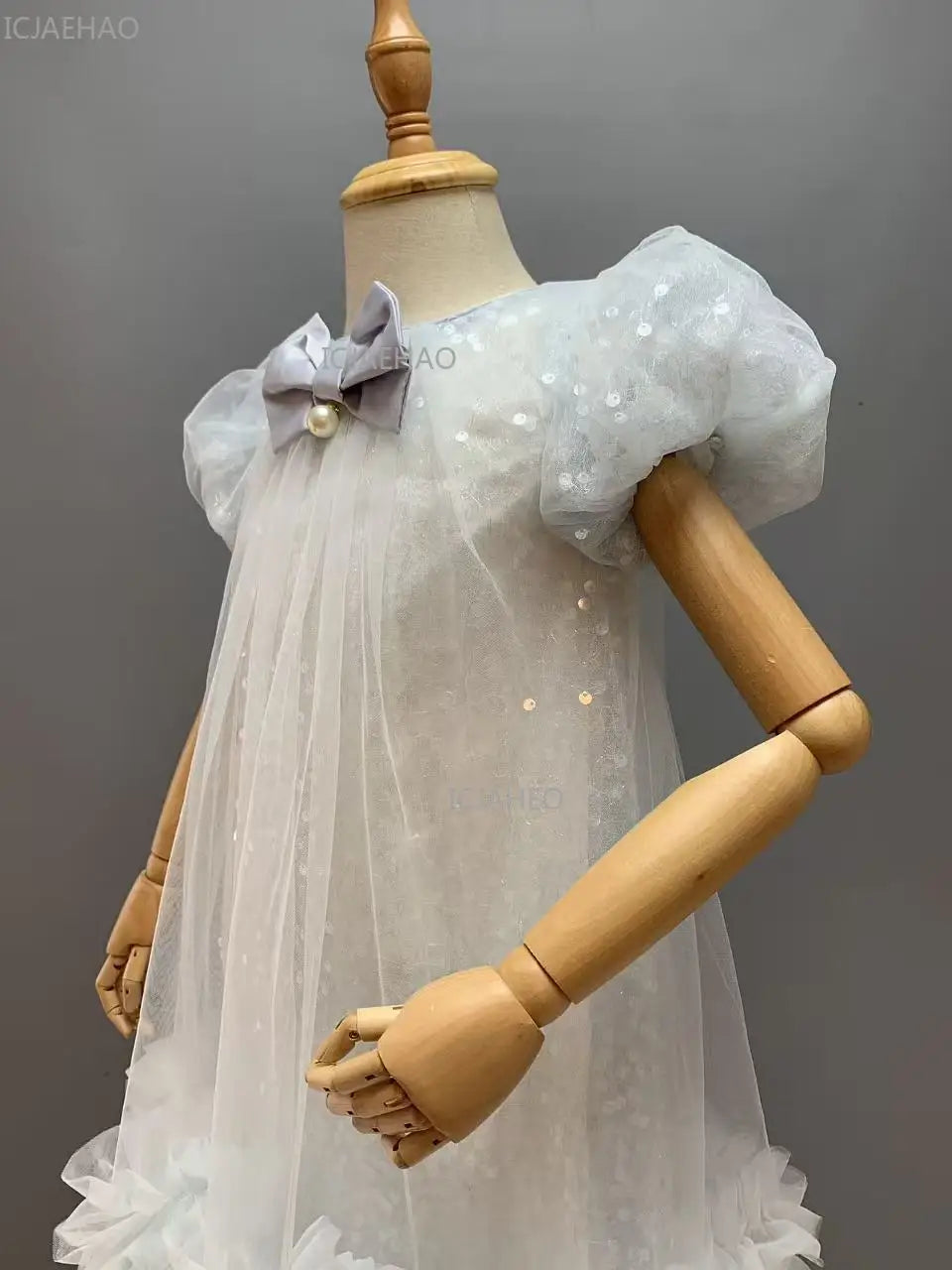 2026 New Summer Dress Girls Sequin Tulle Princess Party Gown Children Pageant Formal Attire Celebration Outfit Elegant Clothes