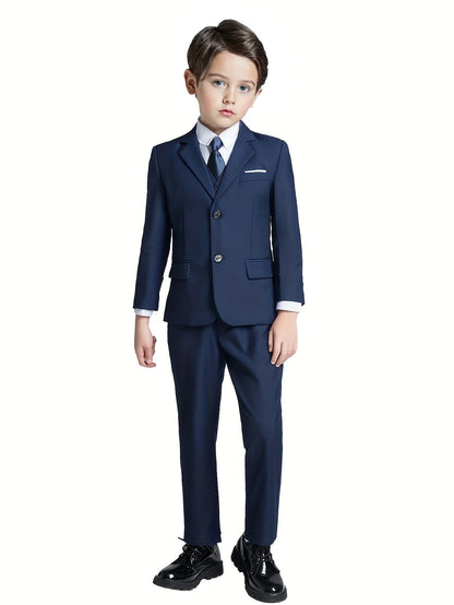Back-to-school Season Boys Suit 5 Piece Jacket Vest Trousers Shirt Tie random Children's Suits Wedding Performance Formal