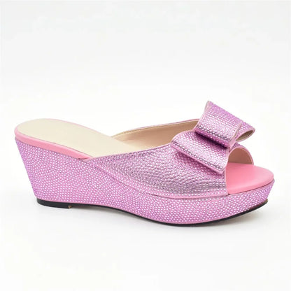 Latest Design Women Shoes and Bag Set Decorated with Rhinestone Wedding Shoes Bride Ladies Shoes Heels Party Women Pumps