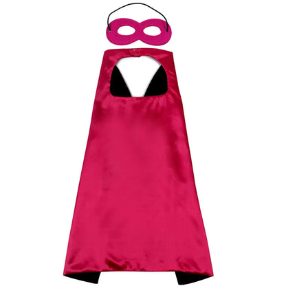 Superhero Cosplay Costume Solid Two Colored Satin Super Hero Cloak Children Cape Boys Girls Satin Halloween Carnival Party