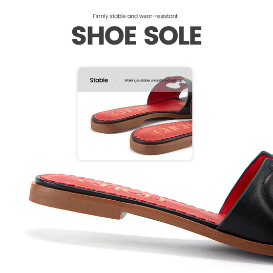 Women's Square Open Toe Heels Sandals Low Block Flat Sandals Slip Comfortable Casual Beach Shoes