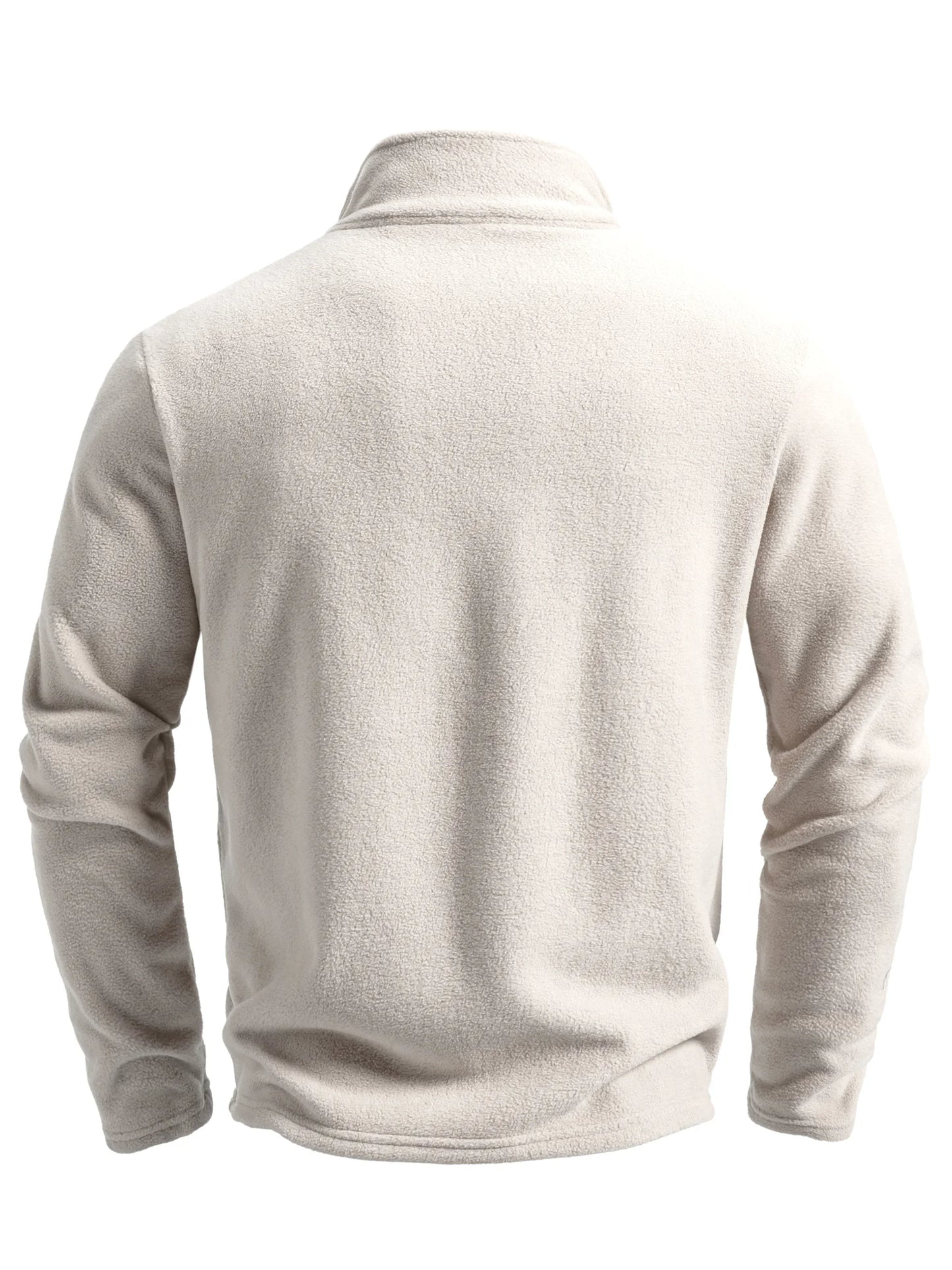 Men's Spring and Autumn Solid Color Fleece Warm Top, Comfortable Zippered Cardigan for Men's Outdoor Leisure