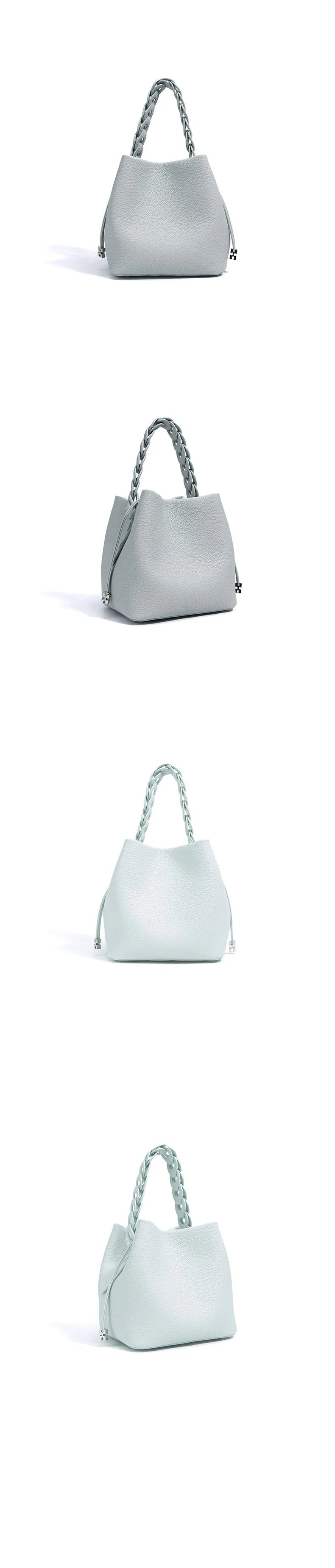 2026 New Genuine Leather Bucket Bag Summer Crossbody Shoulder Women's Tote Versatile Hobo  Handbag Spacious Casual Fashion