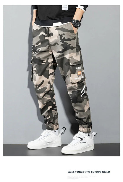 New Korean Fashion Style Casual Pants Men Cotton Cargo Trousers Male Plus Size Camouflage Streetwear Y2K Harem Jogger Camo Trend
