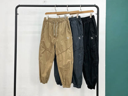 Korean Jogger Pants Men Summer Lightweight Loose Fit Breathable Quick Dry Tapered Casual Athletic Fashion Workout Sweatpants