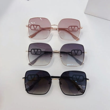 New Fashion Metal Frame Square  Sunglasses for Women Oversized Anti-ultraviolet Polarized Sun Glasses Women's High-end Gafas