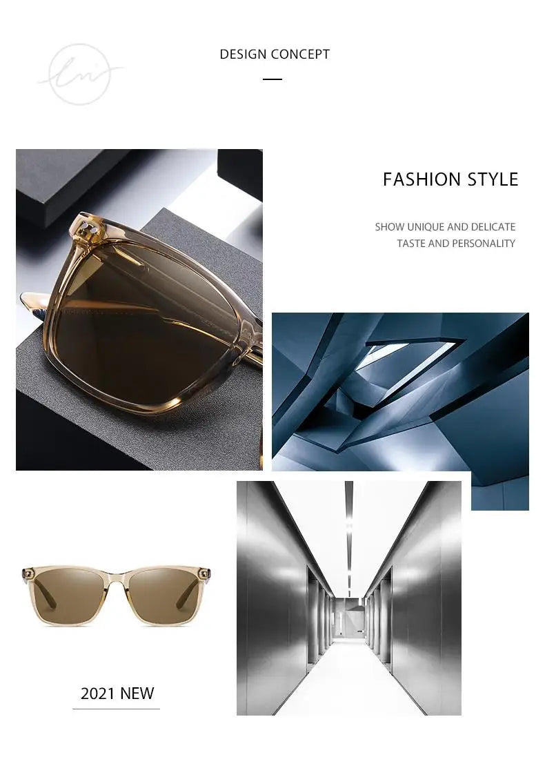 Brand Polarized Sunglasses Men Women Fashion Square Shades Leopard Frame Ladies Travel UV400 Goggles Driving Sun Glasses