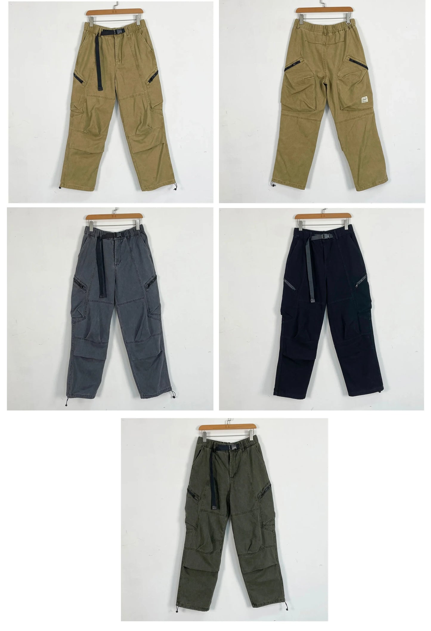 Japanese Streetwear High Quality Long Staple Cotton Twill Cargo Pants Men Harajuku Plus Size Casual Work Pants Baggy Trousers