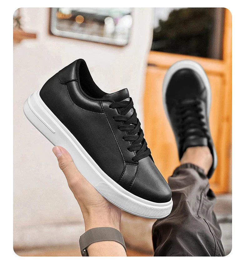 New  Men's Sneakers Elevator Shoes Heightening Height Increase Insole 6-10CM High Heels Shoes Leather Sport Shoes Men Shoes