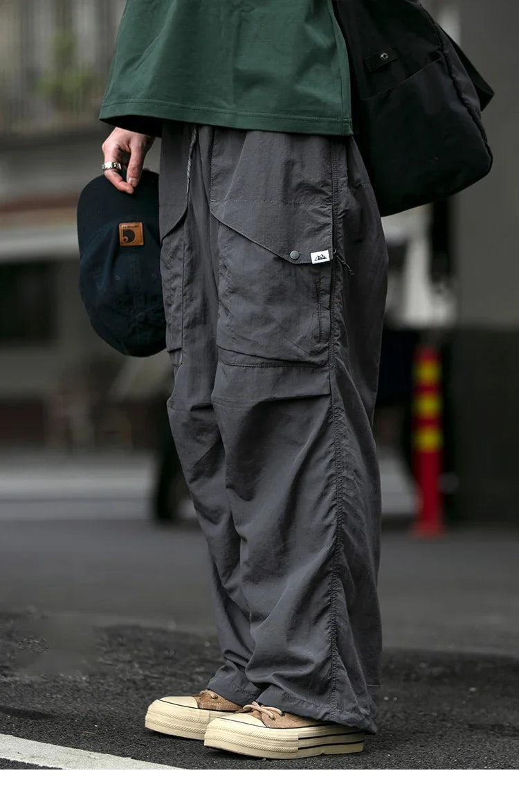 Spring Summer Korean Outdoor Functional Waterproof Cargo Pants For Men Clothing Harajuku Joggers Casual Breathable Pants Male