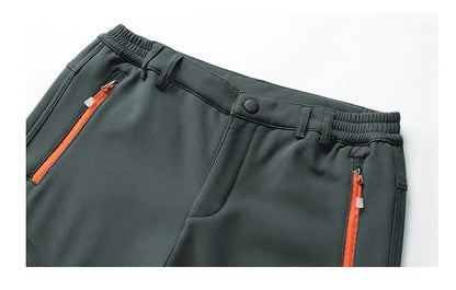 Men's Skiing Snow Pants Camping Fleece Lined Waterproof Winter Insulated Hiking Trekking Pant Outdoor Work Hunting