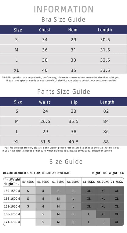 2 Piece Yoga Clothes Women's Tracksuit Athletic Wear Pilates Fitness Suit Gym Workout Push Up Clothes Sports Bra Leggings Suit