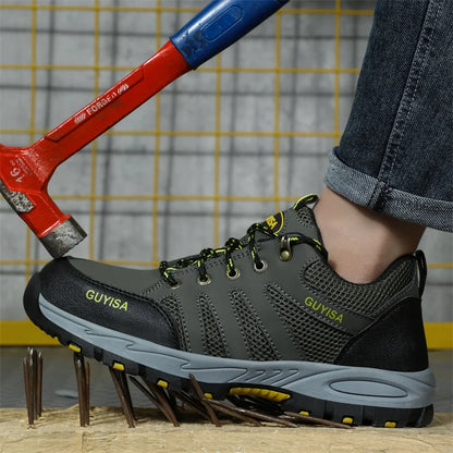 2022 Latest Summer Safety Work Shoes For Men Breathable Indestructible Steel Toe Boots Male Footwear Anti-smash Hiking Shoes