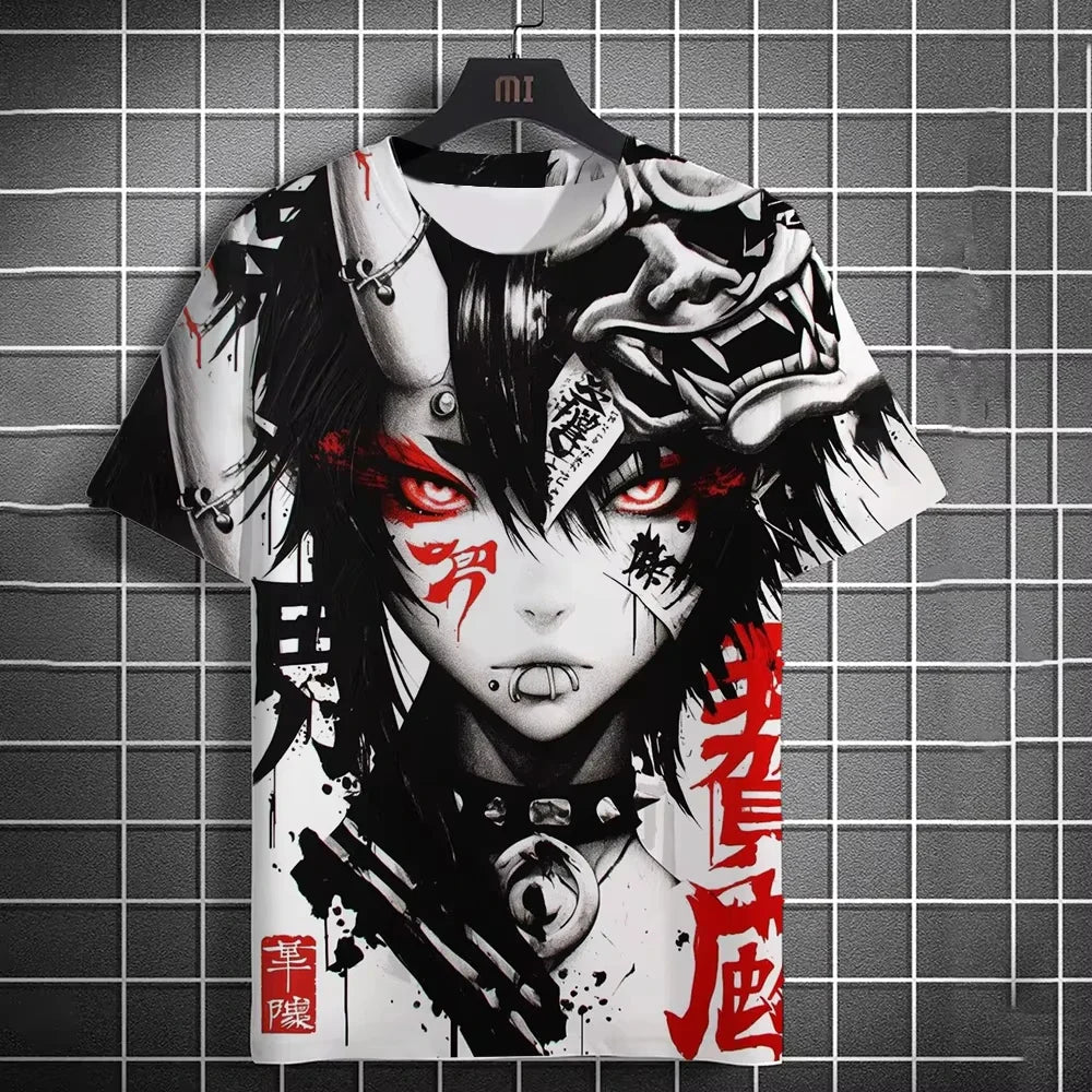 Japanese Anime Girl 3D Print Sports Breathable Men T Shirt Harajuku Kawaii Y2K Casual Street Short Sleeve Fashion Top