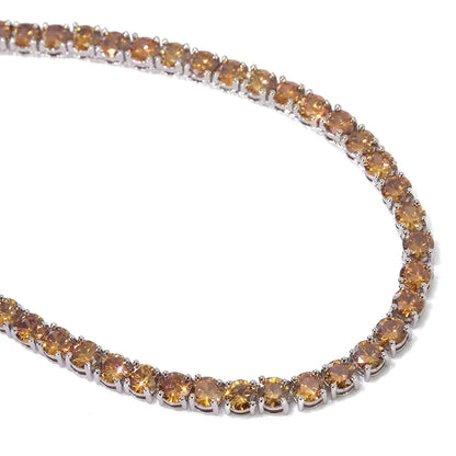 Hip Hop Jewelry Ice 5mm Wide Colorful Sparkling Tennis Necklace CZ Zircon Fashionable Tennis Necklace Suitable For Men And Women