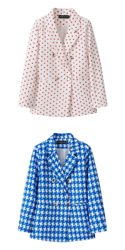 Casual Plaid Women's Suit Jacket Spring Autumn New Style Large Size Street Style Top Quality Polyester Commute Style Fashionable