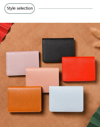 Portefeuille mini en cuir souple 2025 – Porte-cartes pliable fin avec bouton-pression pour femmes et hommes