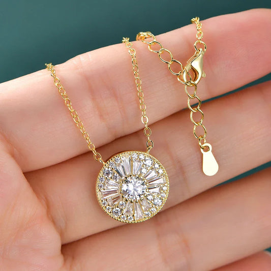 Certified 5mm Moissanite Diamond Necklace Niche Light Luxury Round Shape Pendant Necklace for Women ExquisiteBirthday Gift