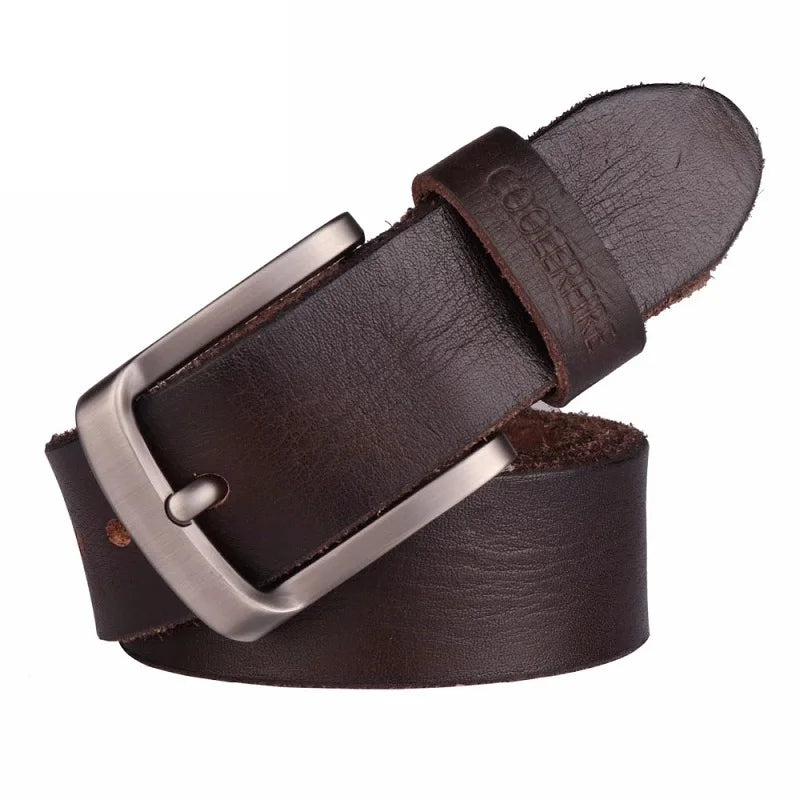 Genuine Leather Belt For Man 100% Real Genuine Cowskin Top Layer Leather Men Belts Designer Fashion High Quality Waistband TM053