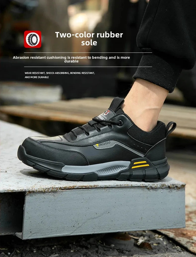 New Fashion 2025 Genuine Leather Insulation 10KV Work Safety Shoes Indestructible Multifunctional Sneakers Waterproof Male Boots