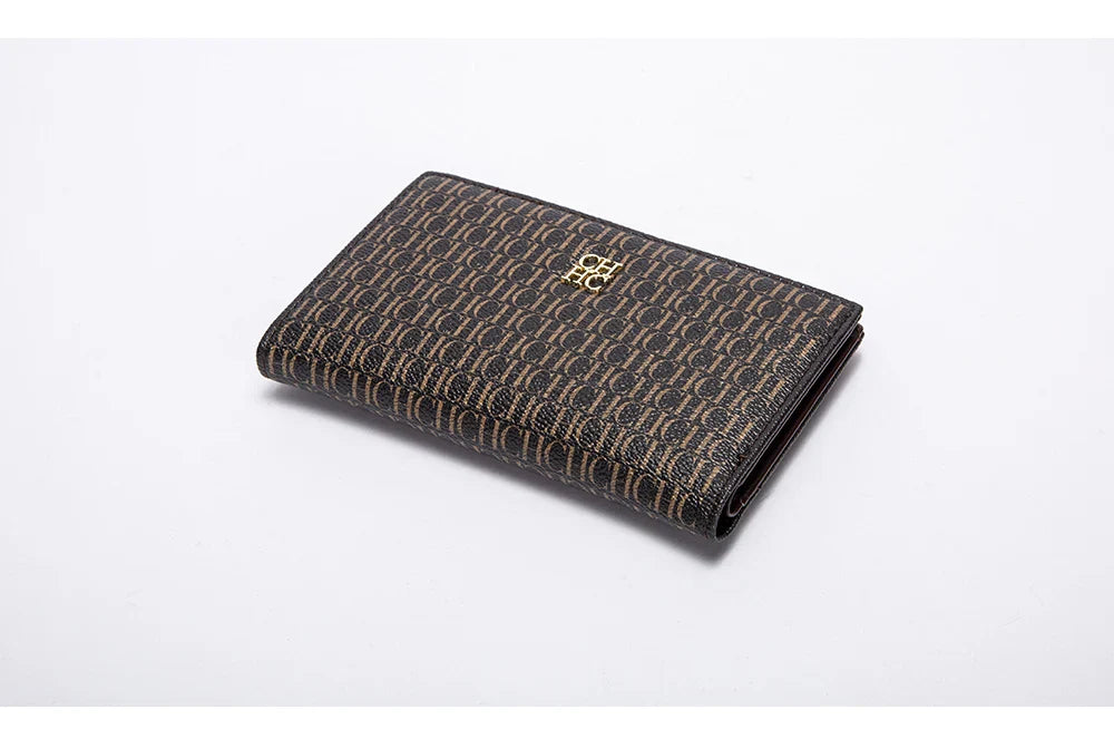 Women's Wallet CHCH Fashion Letter Cartoon Pattern Classic Retro Long Storage Wallet PVC Material Bag