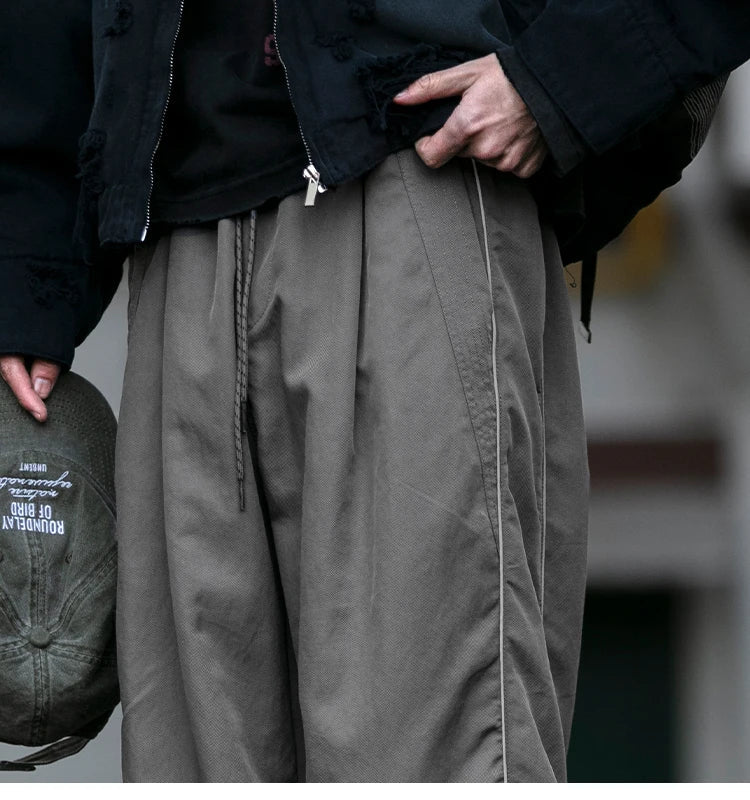 Korean Streetwear Waterproof Outdoor Utility Cargo Pants For Men Quick Dry Adjustable Hem Oversized Sport Casual Pants Trendy