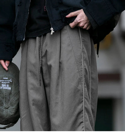 Korean Streetwear Waterproof Outdoor Utility Cargo Pants For Men Quick Dry Adjustable Hem Oversized Sport Casual Pants Trendy