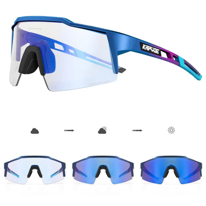 Red Photochromic Cycling Sunglasses for Men Blue Photochromic Cycling Glasses Mountain New Bicycle Goggles Eyewear Sports