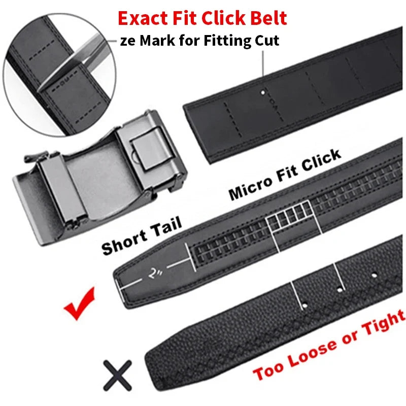 Men’s Black Leather Belt, Genuine Leather Adjustable Buckle, Business and Casual Dress Belt, Stylish Waist Belt