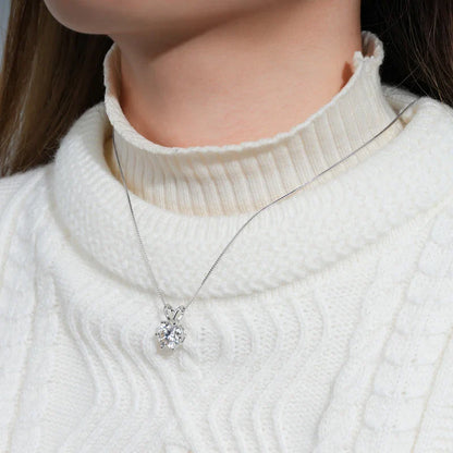 Certified Multi-size Round Moissanite Solitaire Pendant Necklaces 925 Sterling Silver Necklace For Women Jewellry Gifts