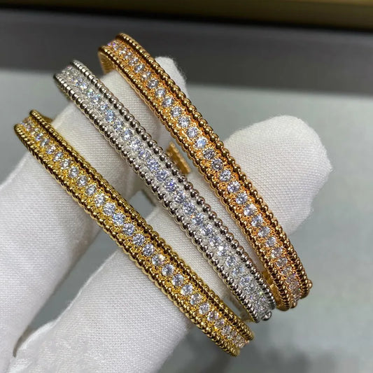 Jonc en Moissanite 2mm, entièrement en argent sterling S925 plaqué or 18 carats, certifié GRA, couleur D, bracelets de diamants de laboratoire, cadeaux de mariage pour femmes