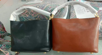 2024 New Arrival Genuine Leather Crossbody Bucket Bags Women Luxury Retro Small Handbag Soft Shoulder Bag