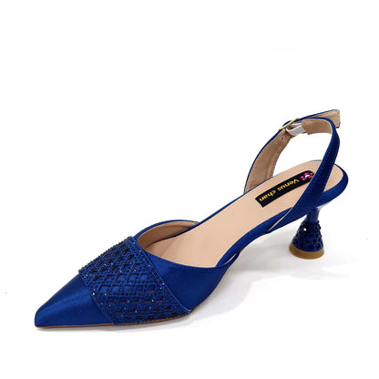 2025 New Summer Collection Stylish Italian Women’s Shoes and Bag Set in Gold Colour - Comfortable Mid Heels With Rhinestones
