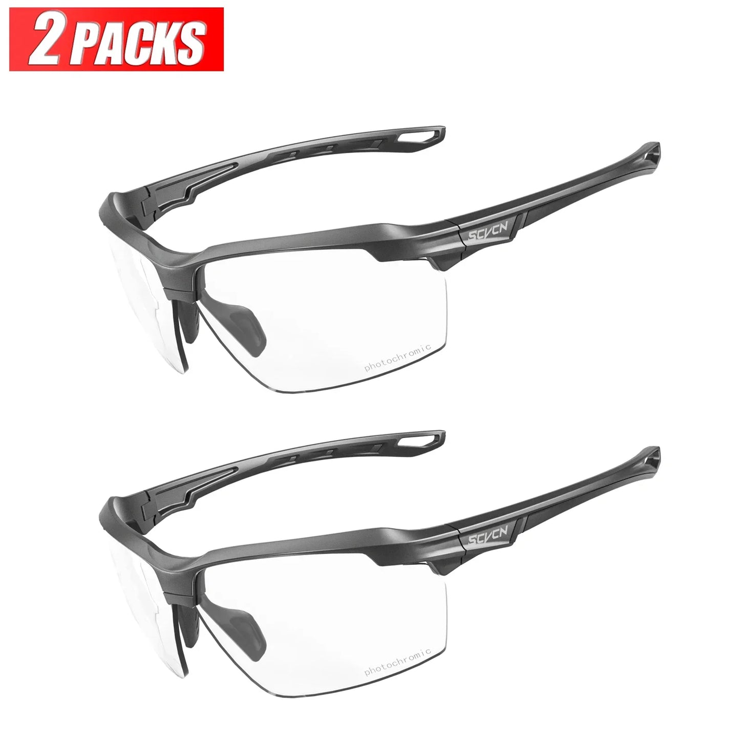 3PACKS Photochromic Cycling Sunglasses Glasses Bike MTB Bicycle Hiking Golf UV400 Sports Glasses for Men Women Baseball