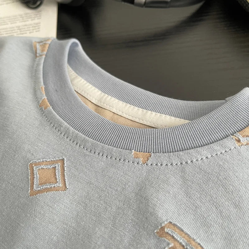 0-5Years New Baby Boys Girls Summer Clothes Multi Symbol Hot Dye T-shirt Denim Shorts 2pcs/sets Children Clothing Tracksuits Set