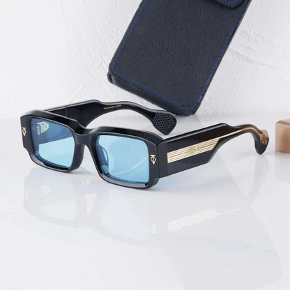 Handmade Thick Acetate Classical Sunglasses Rectangle Luxury Brand Design Style Top Quality Patchwork UV400 Unisex Gafas