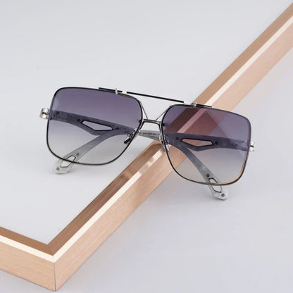 Luxury Me's Sunglasses Large Square Women Alloy Acetate Double Bridges Handmade in Germany High Quality Gafas UV400 THE KING  II