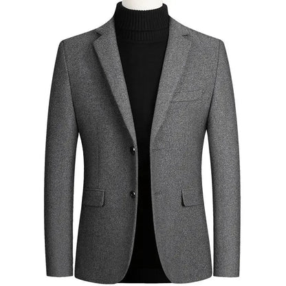 New Spring Men Cashmere Blazers Suits Jackets Business Casual Wool Suit Coats Quality Male Slim Fit Blazers Jackets Coats 4XL