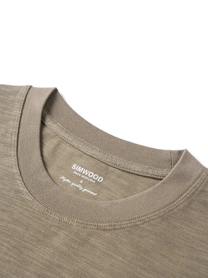 Summer New Super Loose Heavyweight 300gsm Slub Cotton T-shirts Men Letter Embroidery Tops